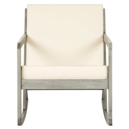Chaise à bascule d'extérieur Makaila de SAFAVIEH avec coussin - 66L x 79P x 97H (cm)