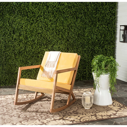 Chaise à bascule d'extérieur Makaila de SAFAVIEH avec coussin - 66L x 79P x 97H (cm)