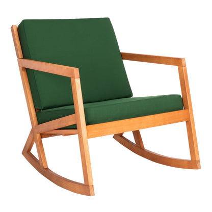 Chaise à bascule d'extérieur Makaila de SAFAVIEH avec coussin - 66L x 79P x 97H (cm)