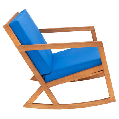 Chaise à bascule d'extérieur Makaila de SAFAVIEH avec coussin - 66L x 79P x 97H (cm)