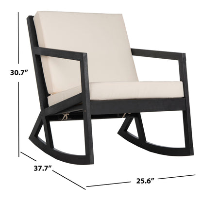 Chaise à bascule d'extérieur Makaila de SAFAVIEH avec coussin - 66L x 79P x 97H (cm)
