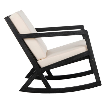 Chaise à bascule d'extérieur Makaila de SAFAVIEH avec coussin - 66L x 79P x 97H (cm)