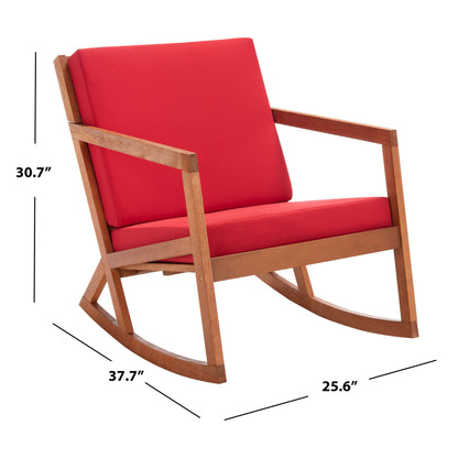 Chaise à bascule d'extérieur Makaila de SAFAVIEH avec coussin - 66L x 79P x 97H (cm)