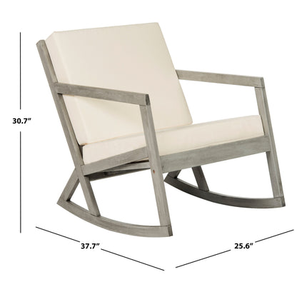Chaise à bascule d'extérieur Makaila de SAFAVIEH avec coussin - 66L x 79P x 97H (cm)