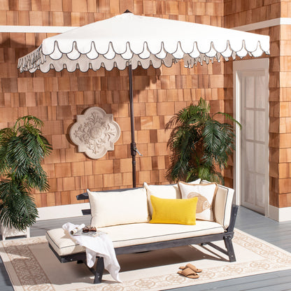 Parasol carré de 7,5 pieds pour extérieur, modèle Naima Valance de SAFAVIEH
