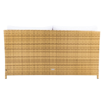 SAFAVIEH Fauteuil de jardin en osier Taniyah avec coussins - 135L x 71P x 157H (cm)