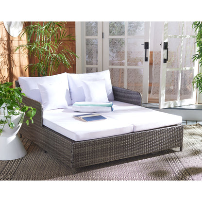 SAFAVIEH Fauteuil de jardin en osier Taniyah avec coussins - 135L x 71P x 157H (cm)