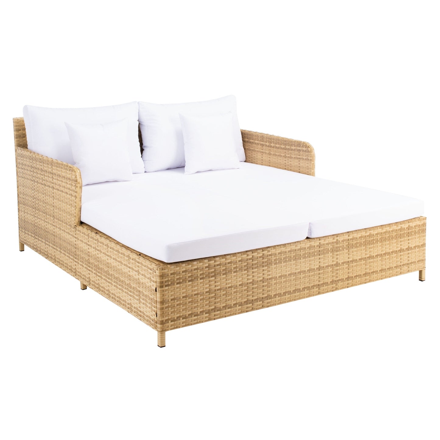 SAFAVIEH Fauteuil de jardin en osier Taniyah avec coussins - 135L x 71P x 157H (cm)