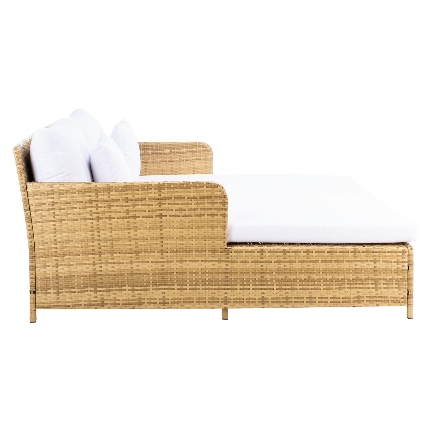 SAFAVIEH Fauteuil de jardin en osier Taniyah avec coussins - 135L x 71P x 157H (cm)