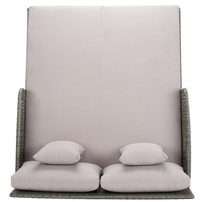 SAFAVIEH Fauteuil de jardin en osier Taniyah avec coussins - 135L x 71P x 157H (cm)