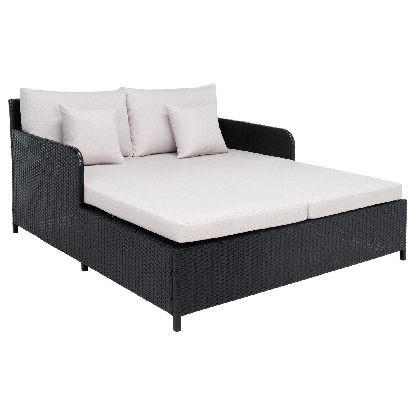 SAFAVIEH Fauteuil de jardin en osier Taniyah avec coussins - 135L x 71P x 157H (cm)