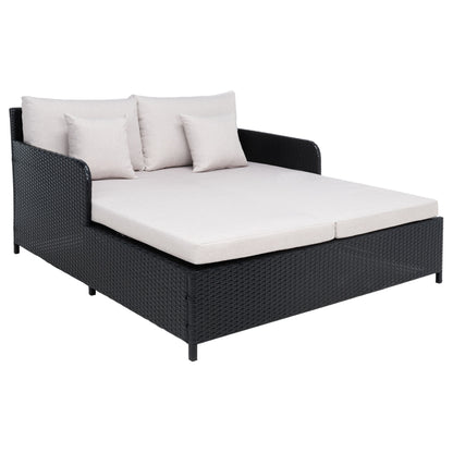 SAFAVIEH Fauteuil de jardin en osier Taniyah avec coussins - 135L x 71P x 157H (cm)