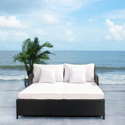 SAFAVIEH Fauteuil de jardin en osier Taniyah avec coussins - 135L x 71P x 157H (cm)