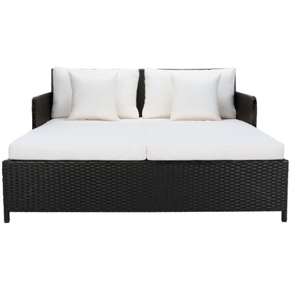SAFAVIEH Fauteuil de jardin en osier Taniyah avec coussins - 135L x 71P x 157H (cm)