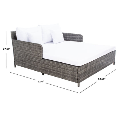 SAFAVIEH Fauteuil de jardin en osier Taniyah avec coussins - 135L x 71P x 157H (cm)