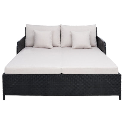 SAFAVIEH Fauteuil de jardin en osier Taniyah avec coussins - 135L x 71P x 157H (cm)