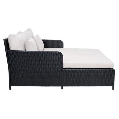 SAFAVIEH Fauteuil de jardin en osier Taniyah avec coussins - 135L x 71P x 157H (cm)