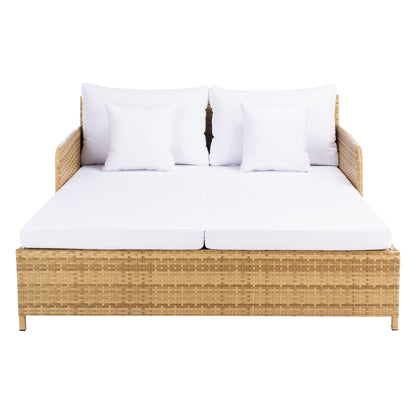 SAFAVIEH Fauteuil de jardin en osier Taniyah avec coussins - 135L x 71P x 157H (cm)