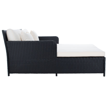 SAFAVIEH Fauteuil de jardin en osier Taniyah avec coussins - 135L x 71P x 157H (cm)