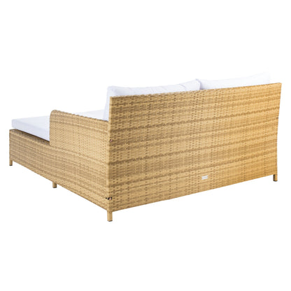SAFAVIEH Fauteuil de jardin en osier Taniyah avec coussins - 135L x 71P x 157H (cm)