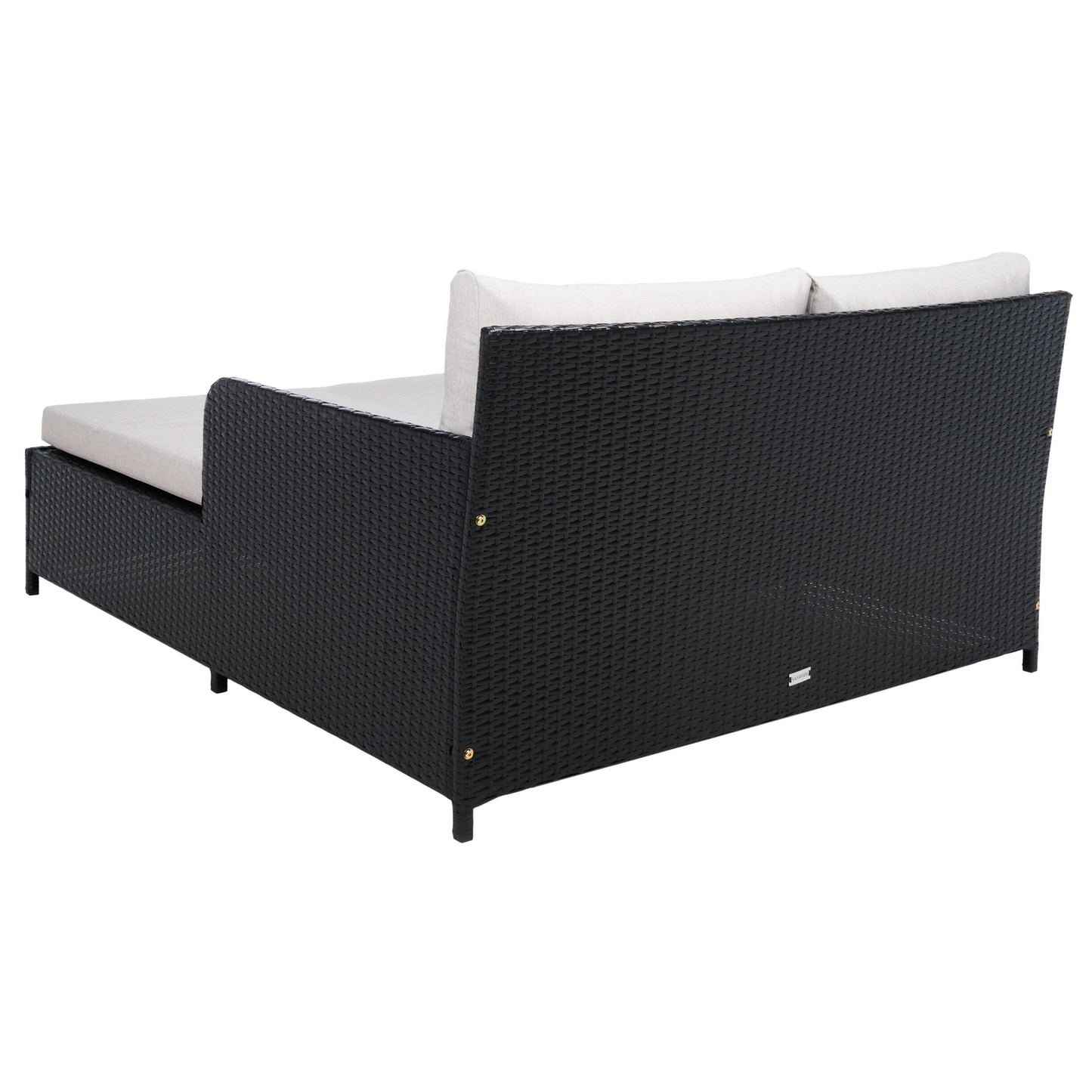 SAFAVIEH Fauteuil de jardin en osier Taniyah avec coussins - 135L x 71P x 157H (cm)