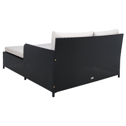 SAFAVIEH Fauteuil de jardin en osier Taniyah avec coussins - 135L x 71P x 157H (cm)