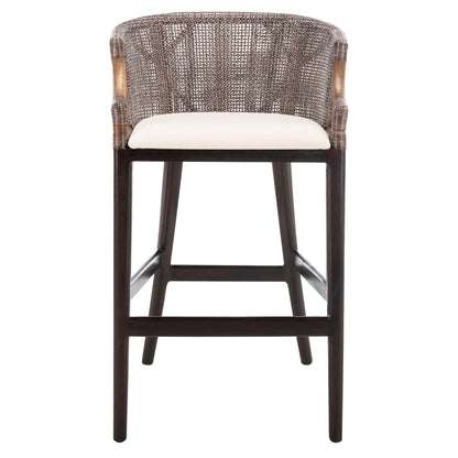 Tabouret de bar en rotin Virona de SAFAVIEH, 76 cm - 56,5 L x 52,1 l x 99,1 H - 56,5Lx52,1Lx99,1H