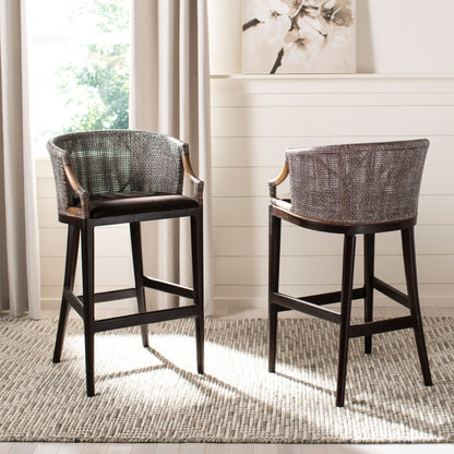 Tabouret de bar en rotin Virona de SAFAVIEH, 76 cm - 56,5 L x 52,1 l x 99,1 H - 56,5Lx52,1Lx99,1H