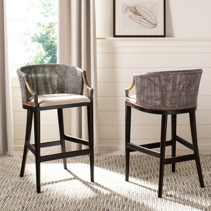 Tabouret de bar en rotin Virona de SAFAVIEH, 76 cm - 56,5 L x 52,1 l x 99,1 H - 56,5Lx52,1Lx99,1H