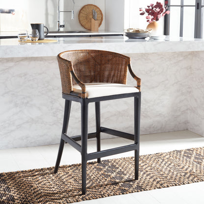 Tabouret de bar en rotin Virona de SAFAVIEH, 76 cm - 56,5 L x 52,1 l x 99,1 H - 56,5Lx52,1Lx99,1H