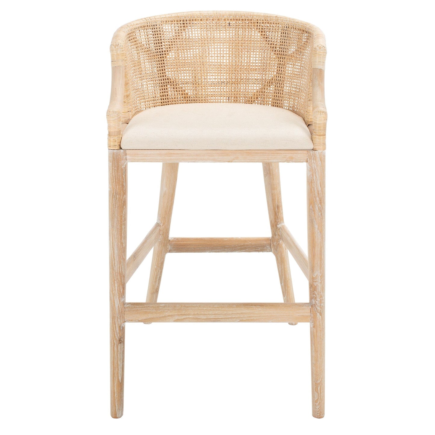 Tabouret de bar en rotin Virona de SAFAVIEH, 76 cm - 56,5 L x 52,1 l x 99,1 H - 56,5Lx52,1Lx99,1H