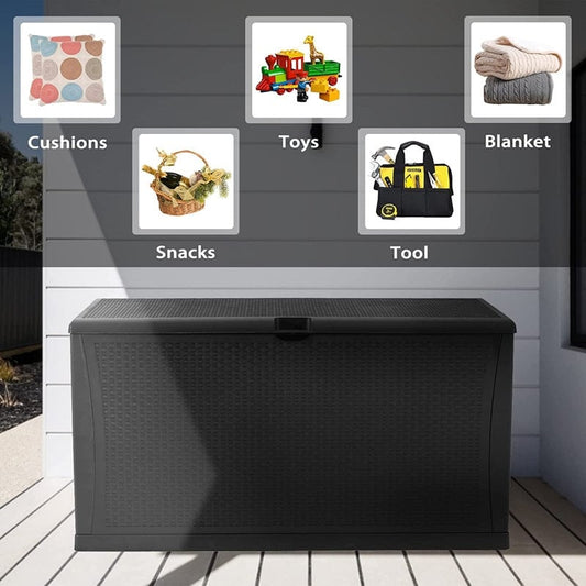 SUNCROWN Coffre de rangement extérieur en résine résistant aux intempéries, 75-120 gallons, pour meubles et fournitures