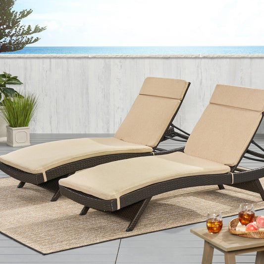 Ensemble de coussins d'extérieur Salem pour chaise longue - Coussins uniquement (lot de 2) par Christopher Knight Home - 79,25L x 27,50l x 1,50h