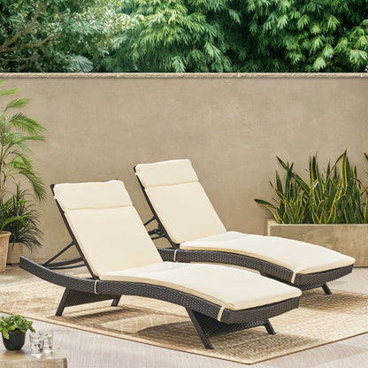 Ensemble de coussins d'extérieur Salem pour chaise longue - Coussins uniquement (lot de 2) par Christopher Knight Home - 79,25L x 27,50l x 1,50h