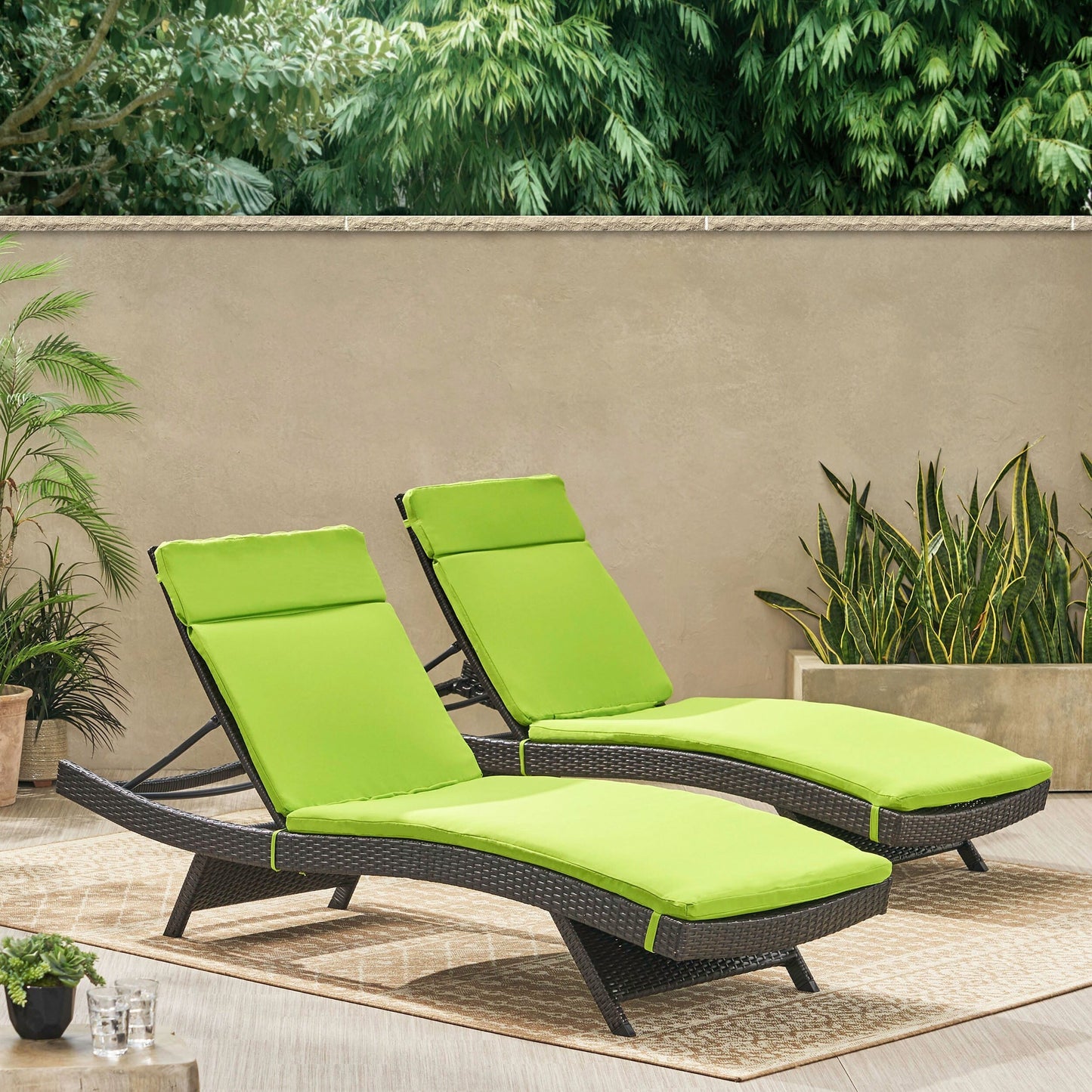 Ensemble de coussins d'extérieur Salem pour chaise longue - Coussins uniquement (lot de 2) par Christopher Knight Home - 79,25L x 27,50l x 1,50h