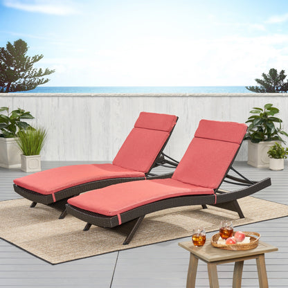 Ensemble de coussins d'extérieur Salem pour chaise longue - Coussins uniquement (lot de 2) par Christopher Knight Home - 79,25L x 27,50l x 1,50h