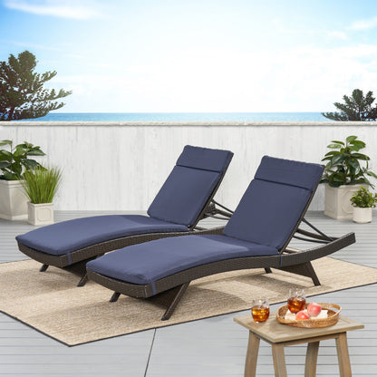 Ensemble de coussins d'extérieur Salem pour chaise longue - Coussins uniquement (lot de 2) par Christopher Knight Home - 79,25L x 27,50l x 1,50h