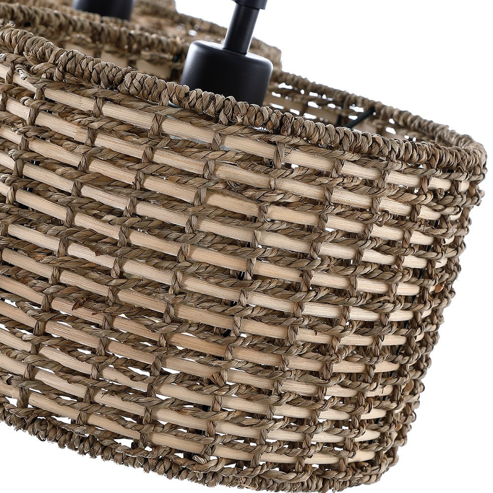 Suspension linéaire à 3 lumières pour îlot de cuisine, style ferme, noir - 41W