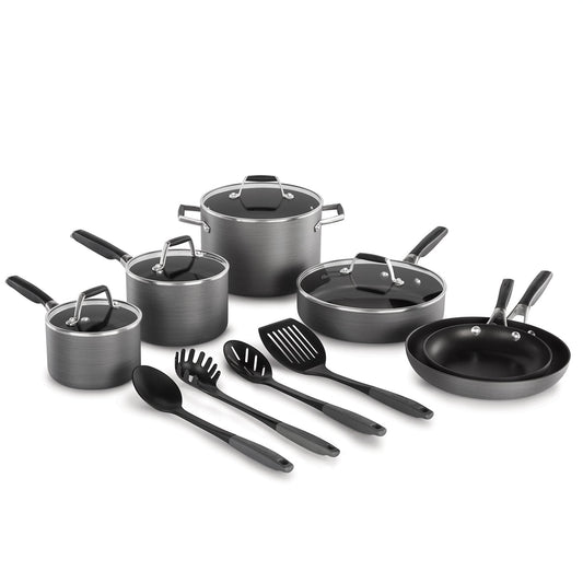 Select by Calphalon, ensemble de 14 pièces en acier anodisé dur antiadhésif.