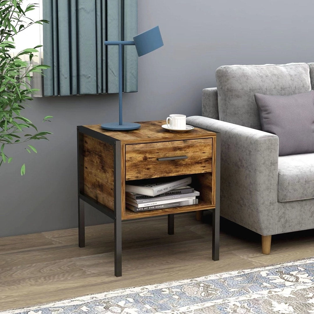 Table de chevet de style industriel (lot de 2)