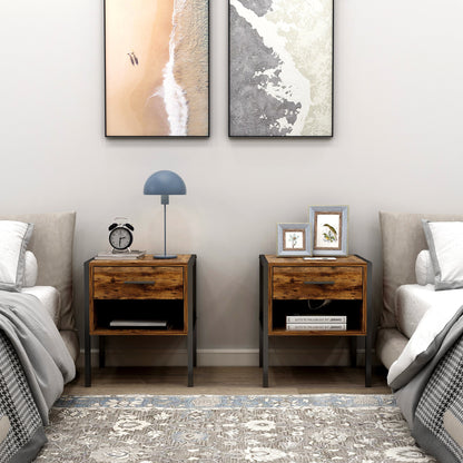 Table de chevet de style industriel (lot de 2)