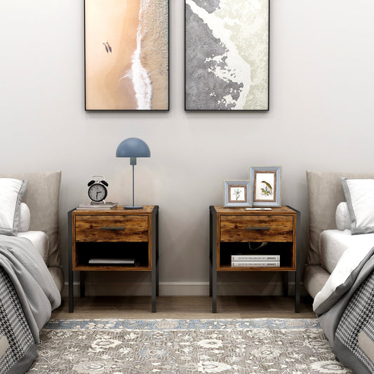 Table de chevet de style industriel (lot de 2)