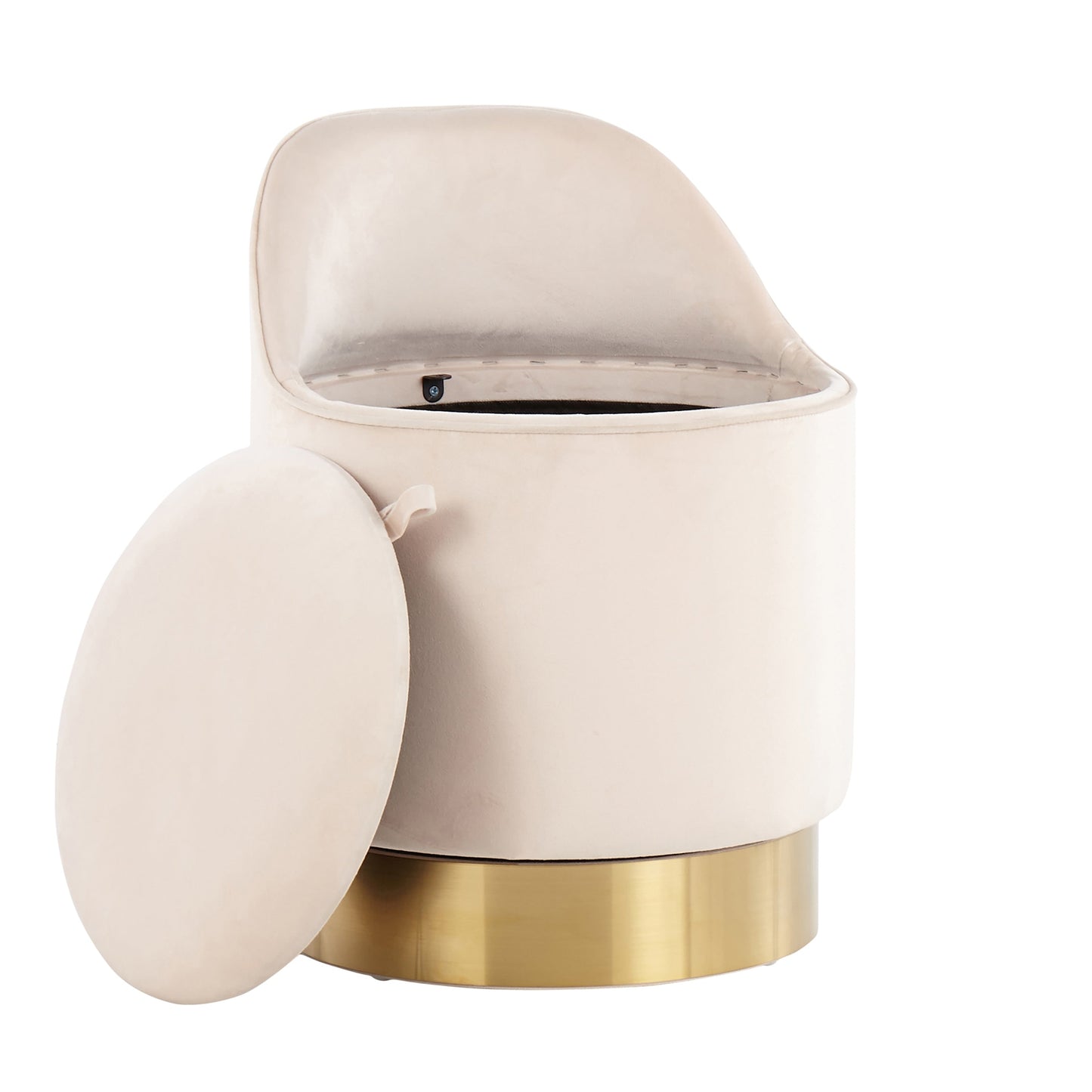 Tabouret de coiffeuse pivotant en velours Corday de Silver Orchid