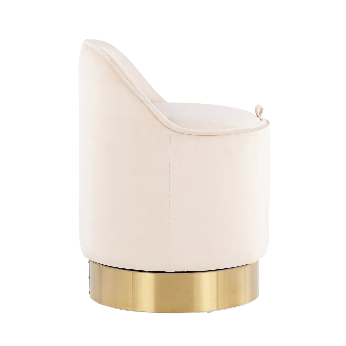 Tabouret de coiffeuse pivotant en velours Corday de Silver Orchid