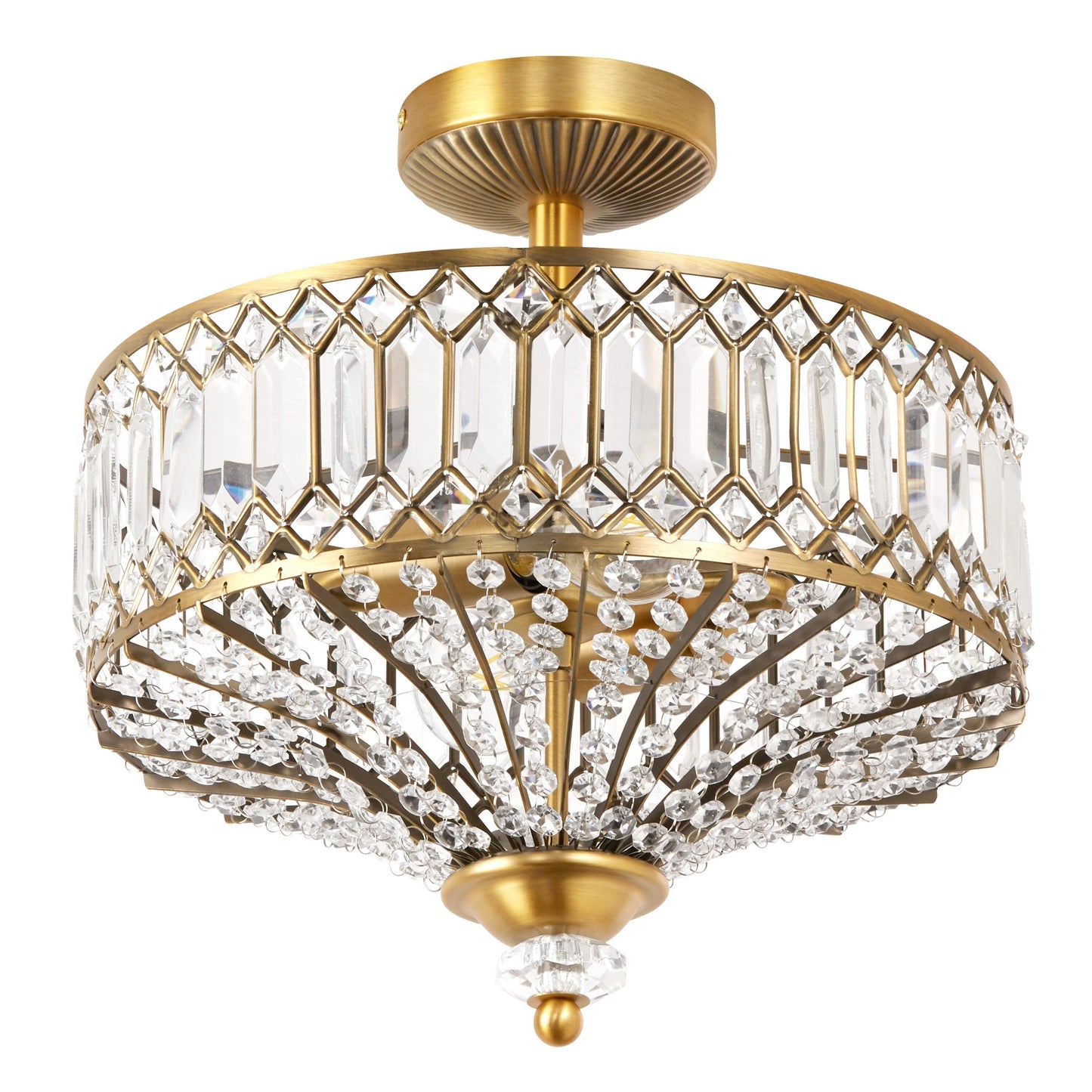 Applique semi-encastrée en verre à plusieurs niveaux Silver Orchid Furey Bronze/Or - 37,5 x 37,5 x 38,8 cm (L x l x h)
