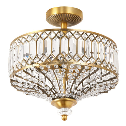 Applique semi-encastrée en verre à plusieurs niveaux Silver Orchid Furey Bronze/Or - 37,5 x 37,5 x 38,8 cm (L x l x h)