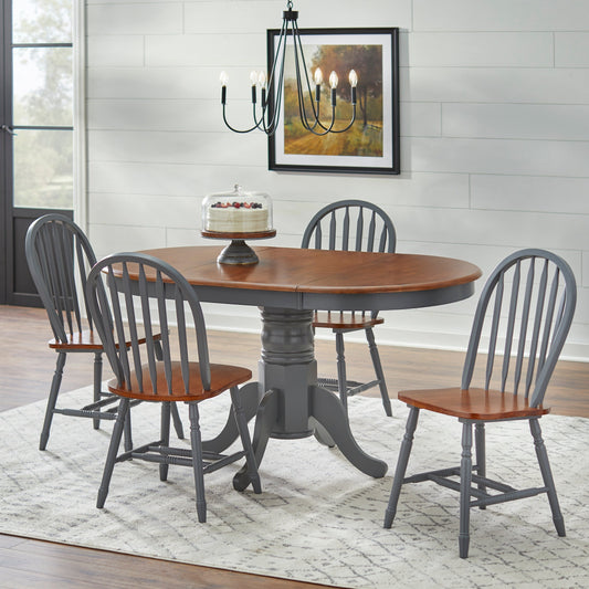 Ensemble de salle à manger Simple Living Carolina 5 pièces en bois massif de style farmhouse avec rallonge