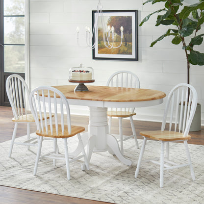 Ensemble de salle à manger Simple Living Carolina 5 pièces en bois massif de style farmhouse avec rallonge