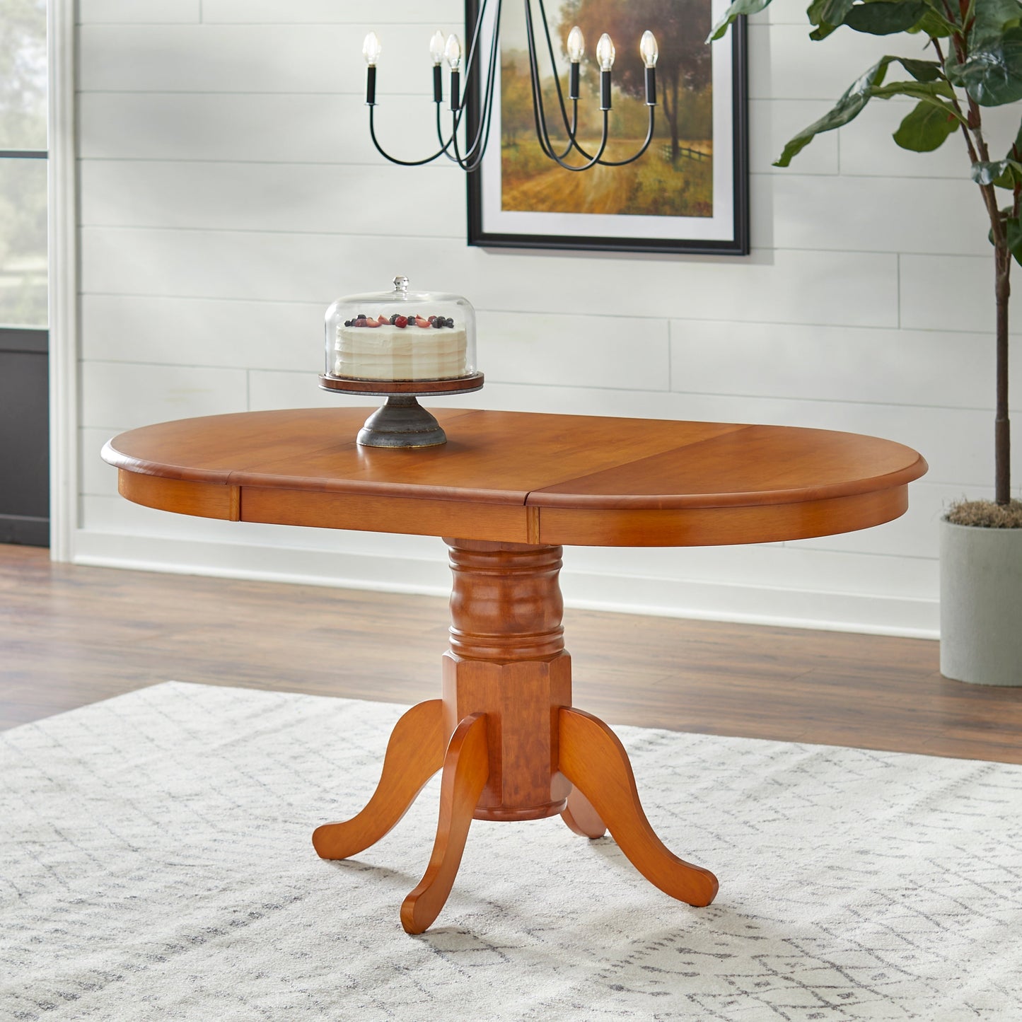 Ensemble de salle à manger Simple Living Carolina 5 pièces en bois massif de style farmhouse avec rallonge