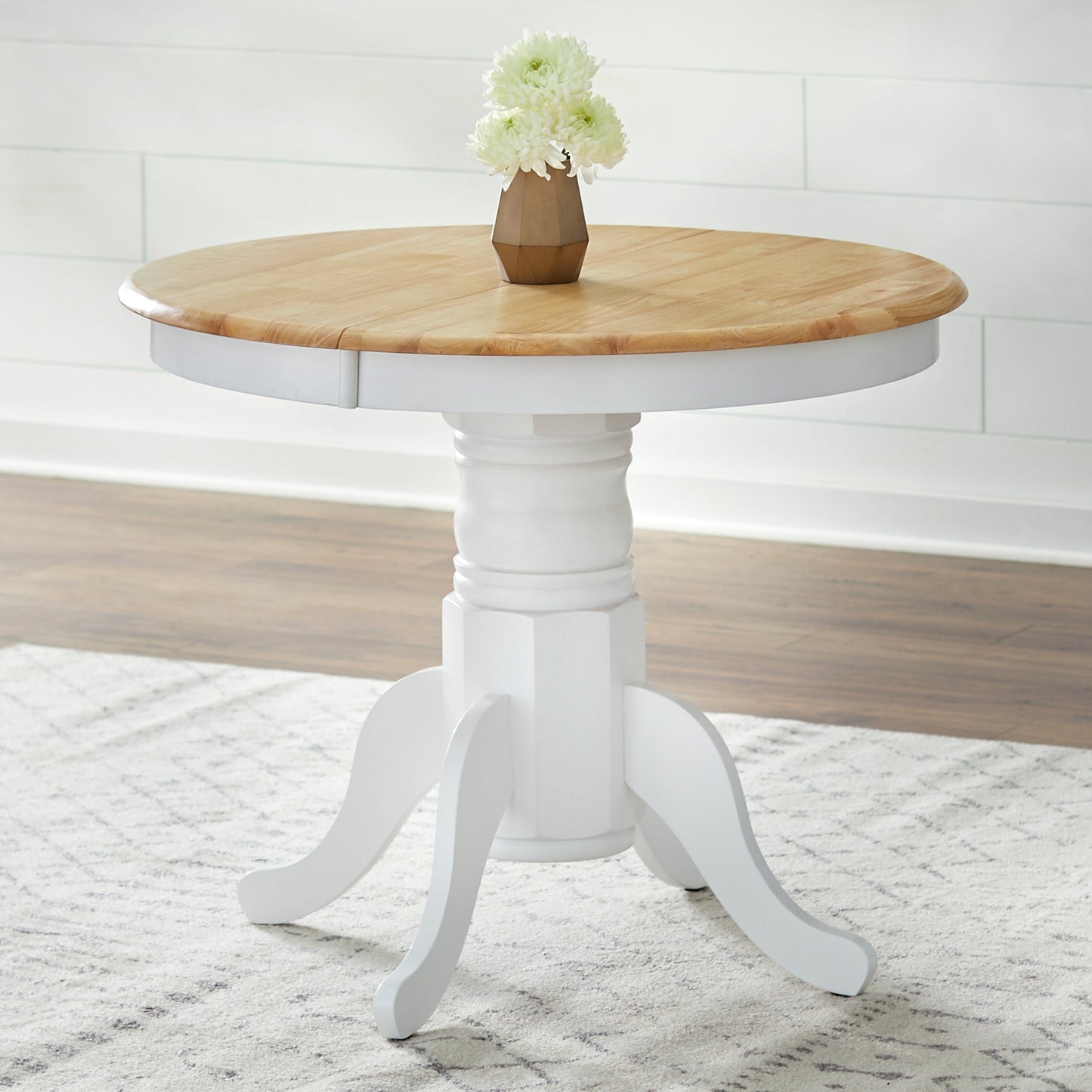 Ensemble de salle à manger Simple Living Carolina 5 pièces en bois massif de style farmhouse avec rallonge